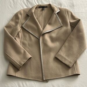 Linda Allard Ellen Tracy Wool Tan Jacket 100% Wool Refer To Measurements Women’s